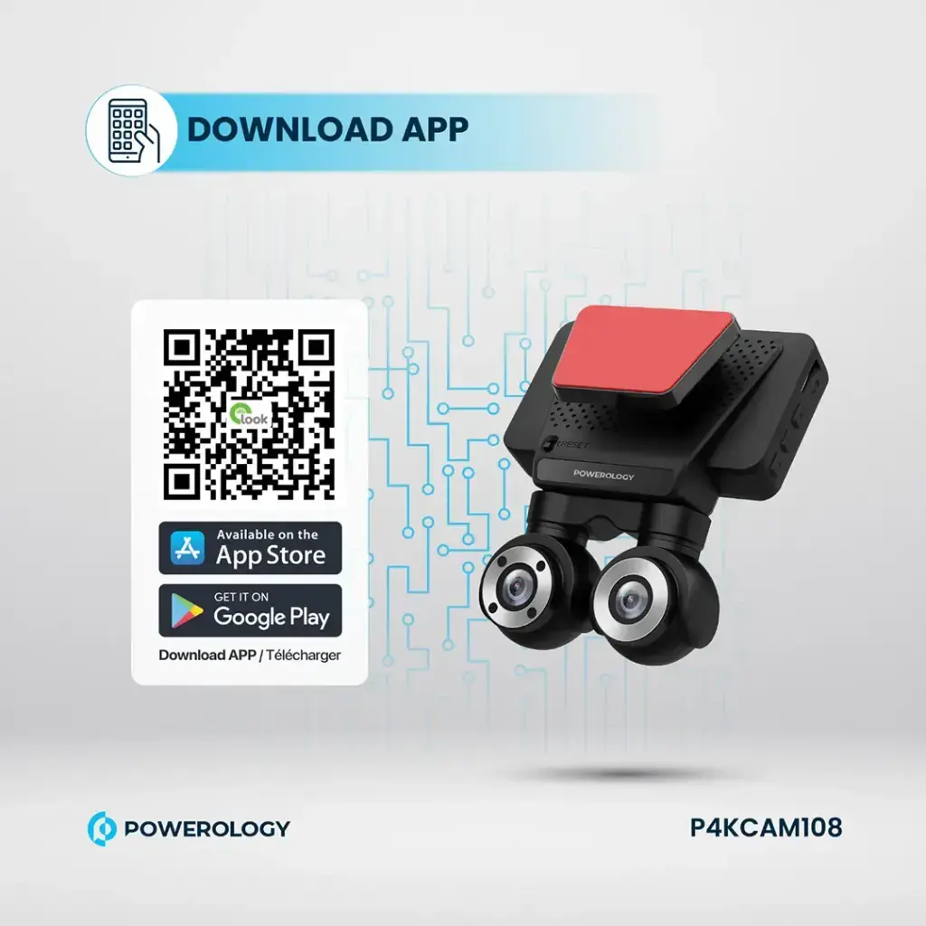 Powerology Dual Lens Dash Camera - Black (2).webp