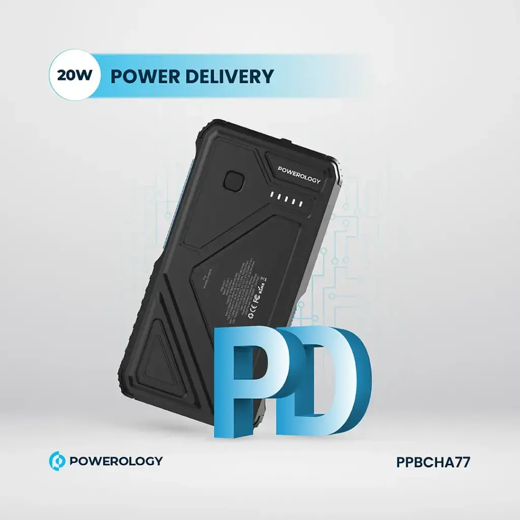 Powerology 27000mAh Solar Wireless Charging Power Bank - Black (5).webp
