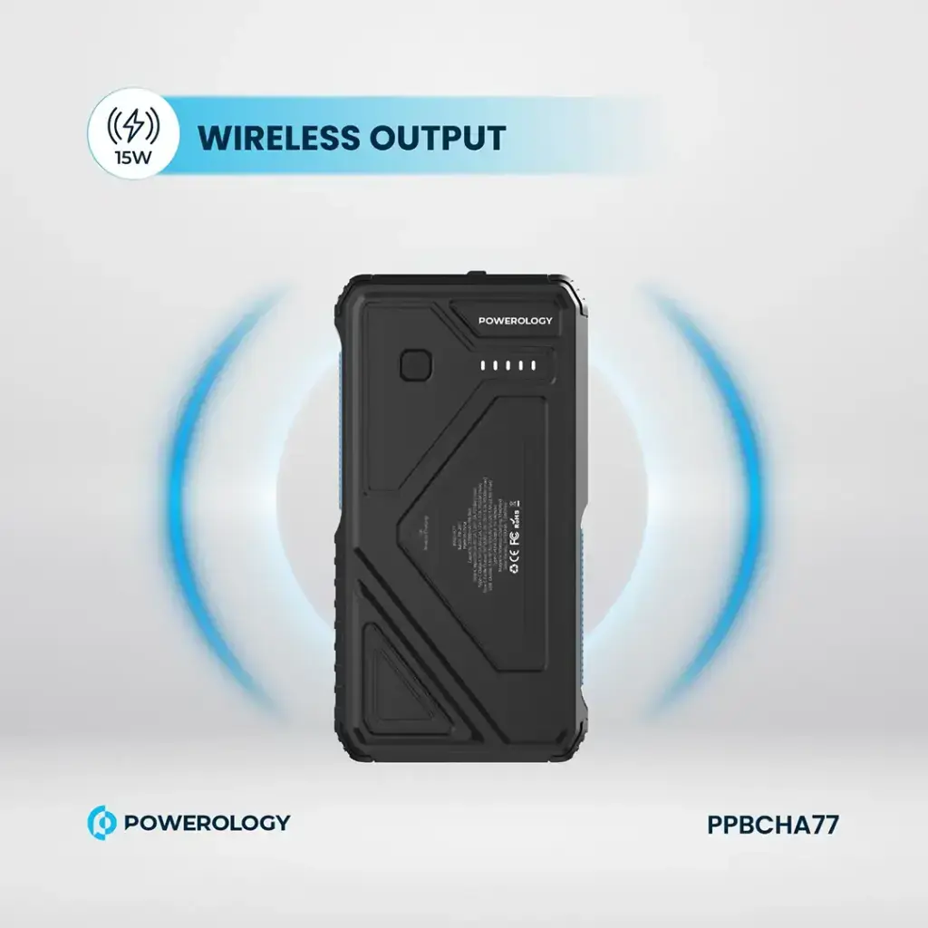 Powerology 27000mAh Solar Wireless Charging Power Bank - Black (7).webp