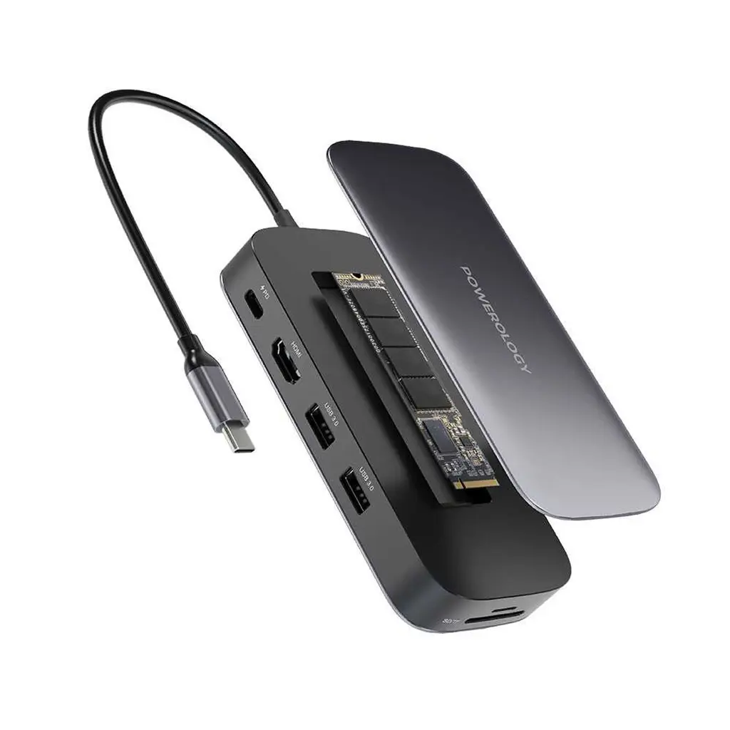 Powerology 512GB USB-C Hub & SSD Drive All-in-one Connectivity & Storage.webp