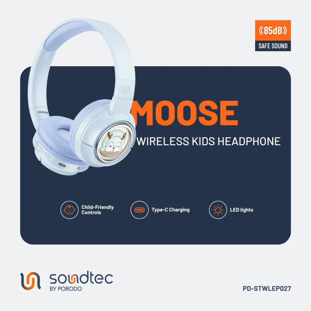 Porodo Soundtec Moose Wireless Kids Headphone (4).webp