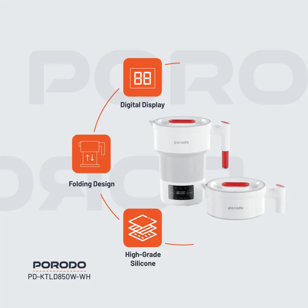 Porodo Lifestyle Portable Folding Electric Kettle - White (8).webp