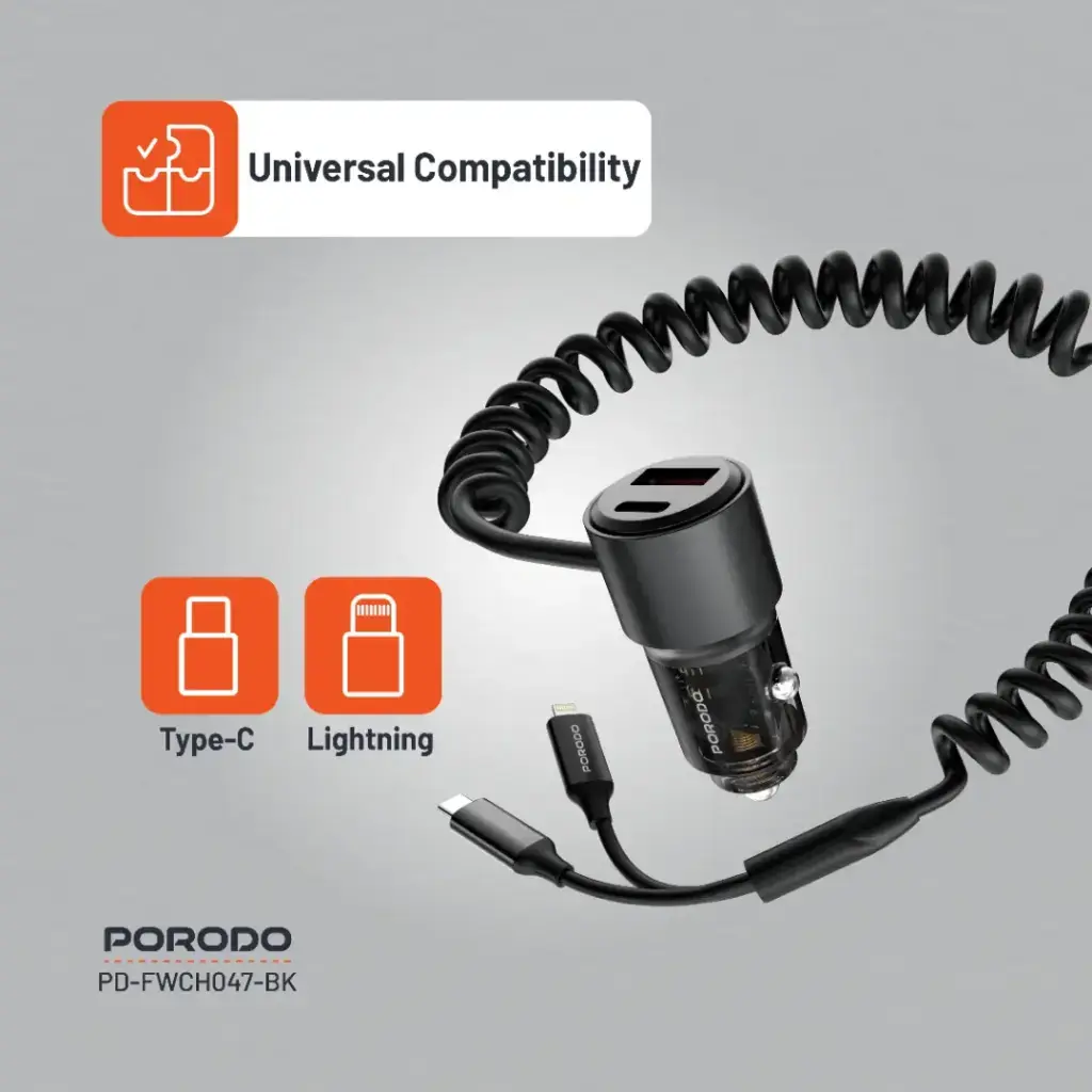 Porodo 95W Car Charger - Black (4).webp