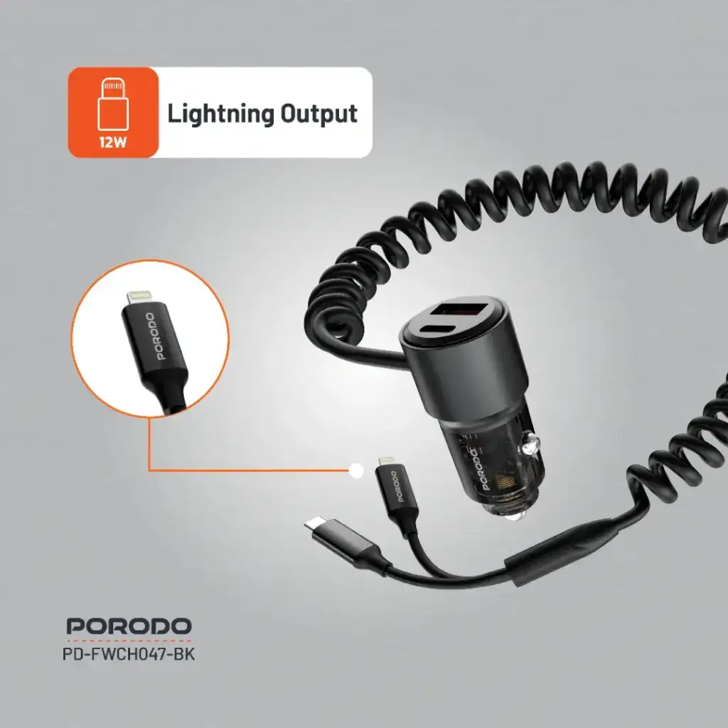 Porodo 95W Car Charger - Black (7).webp