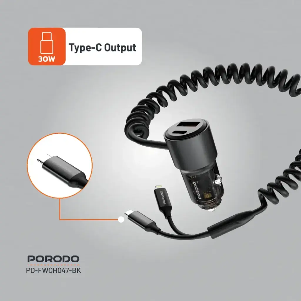 Porodo 95W Car Charger - Black (8).webp