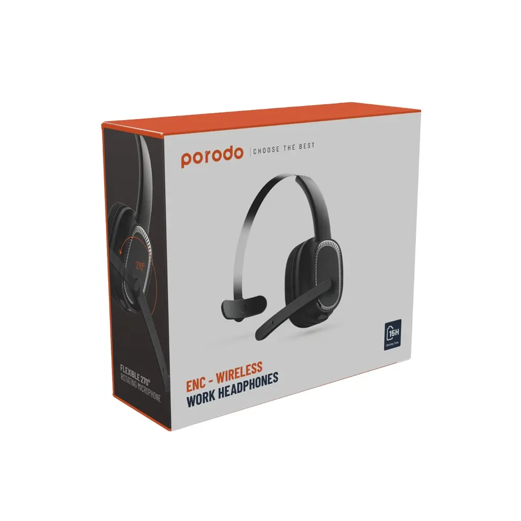 Porodo ENC Wireless Work Headphone - Black (2).webp