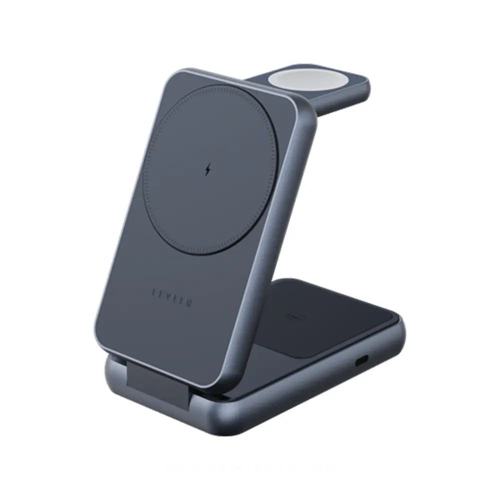 Levelo 3 in 1 Foldable Wireless Charger, 15W Wireless- AERIS