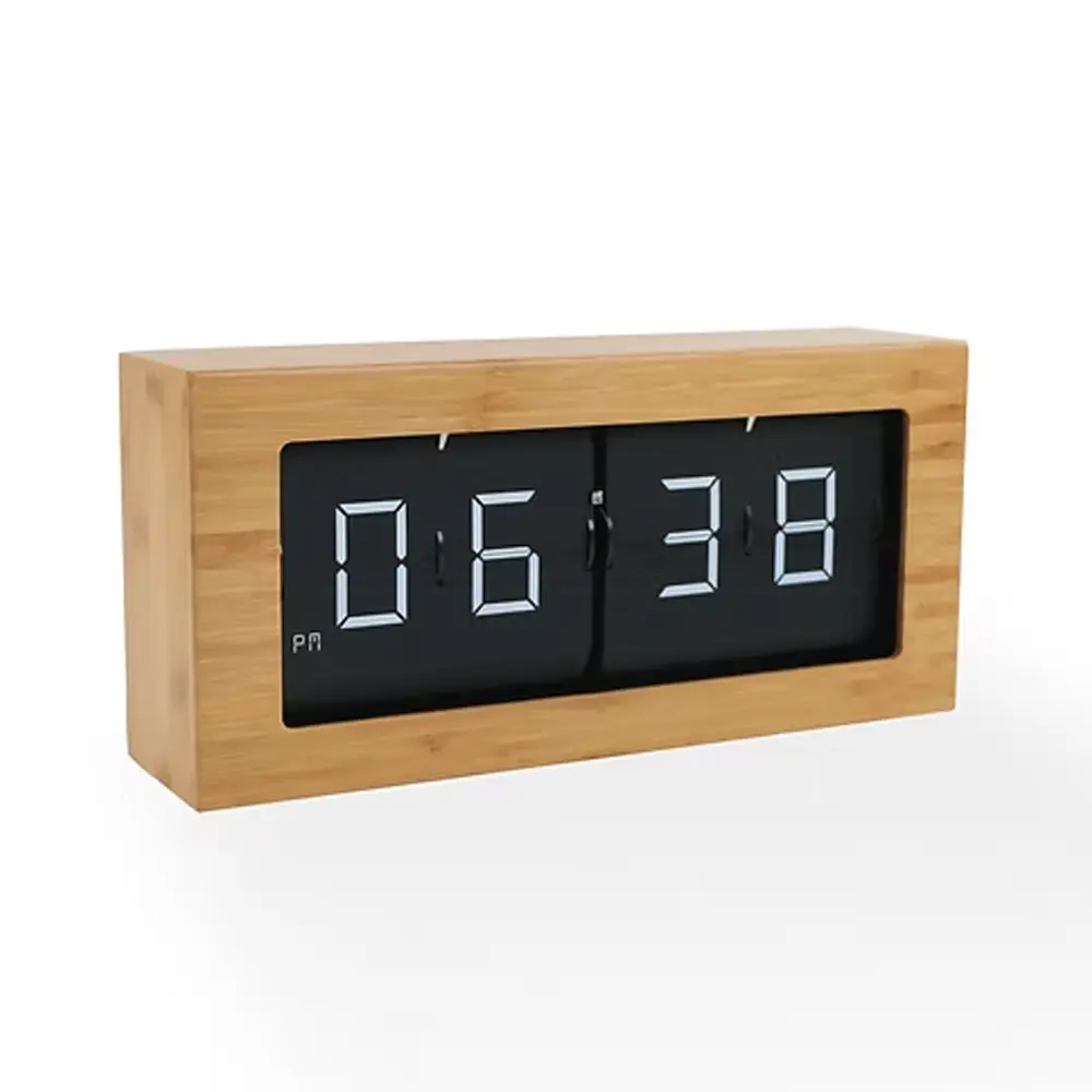 Flip Clock Wooden Box F010