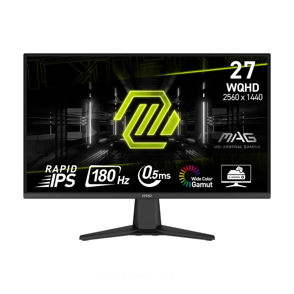 [824142360613] MSI MAG 275QF 27" QHD Flat Gaming Monitor – 2560 x 1440, 180Hz, 0.5ms Response Time, HDR Ready, HDMI/DisplayPort, Tilt Adjustable