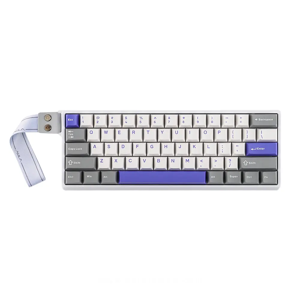 AULA Wind WIN60 HE Max Wing Chun Magnet Switch 60% Mechanical Wired Gaming Keyboard (Grey/White/Blue)