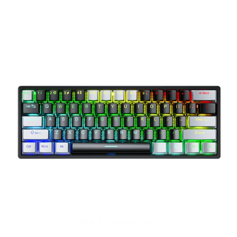 AULA F3261 Wired Gaming Mechanical keyboard (Gray/ Black, Red Switch, RGB, Hot Swappable)