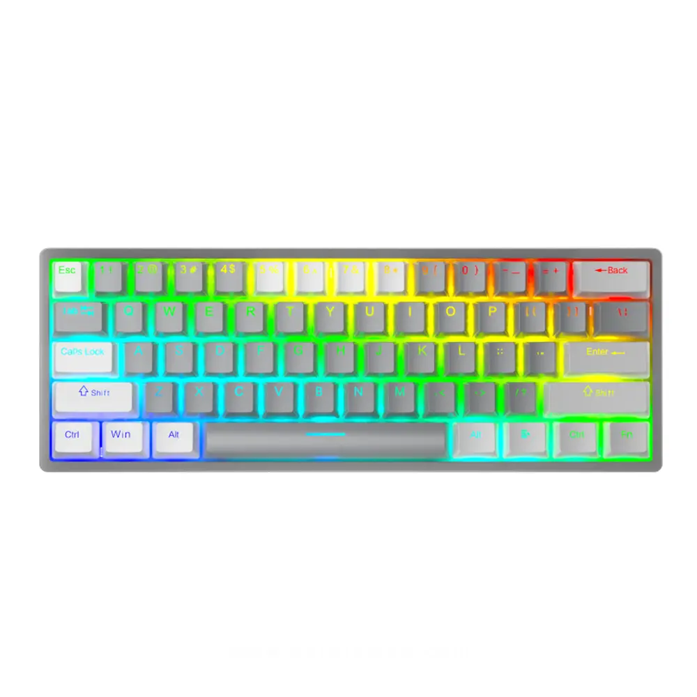 AULA F3261 Wired Gaming Mechanical keyboard (Gray/ White, Red Switch, RGB, Hot Swappable)
