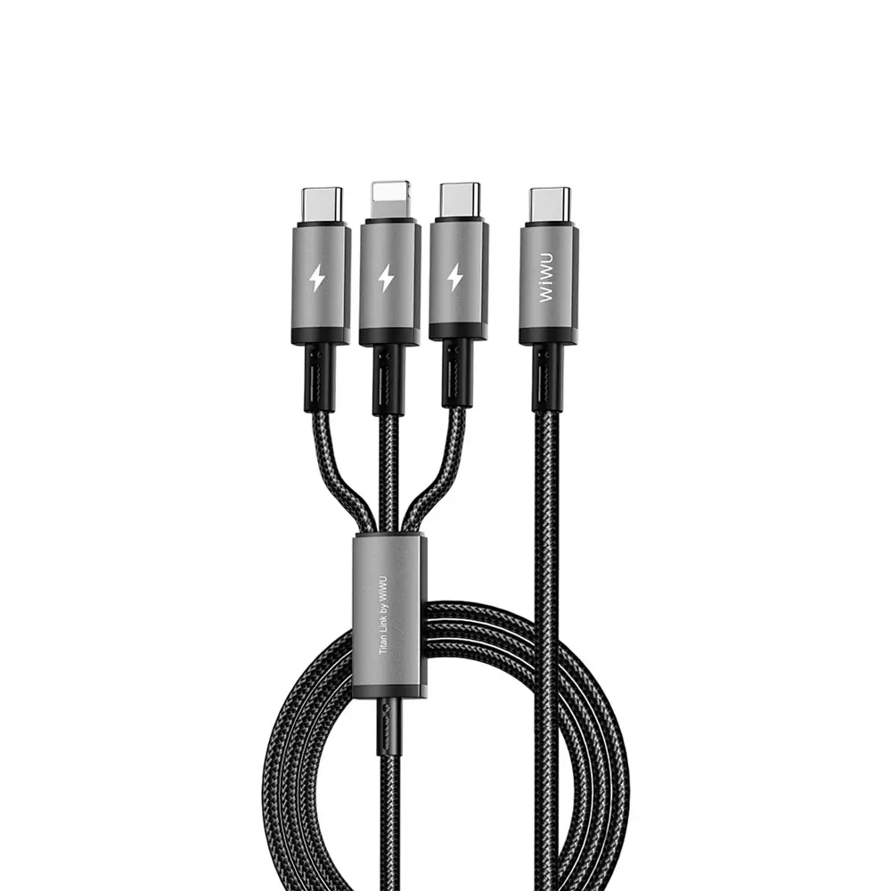 [Wi-C060] WiWU WI-C060 USB-C 3 IN 1 60W 1.2M Black USB Cable