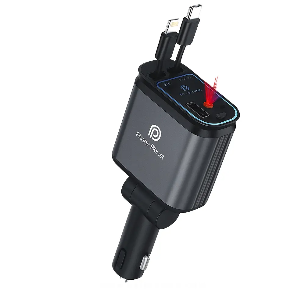 Phone Planet CC08 Premium 4 in 1 Car Charger 120W