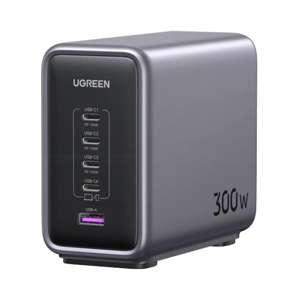 [CD333] UGREEN Nexode 300W USB-C GaN Charger-5 Ports Desktop Charger - CD333 (90904B)