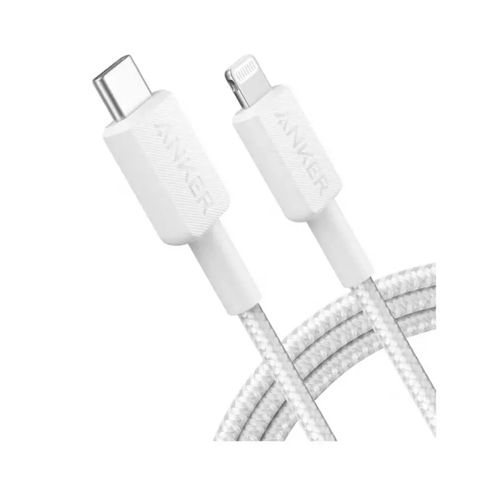 Anker 322 USB-C to Lgt Cable (6ft Braided) White A81B6H21