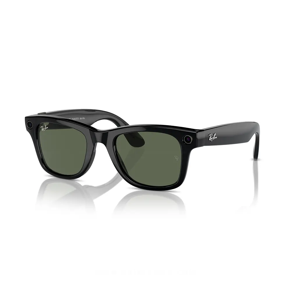 [C601S1M50] Ray-Ban Meta Wayfarer glasses with Meta Ai - Clear to Green Transitions Lenses - Matte Black
