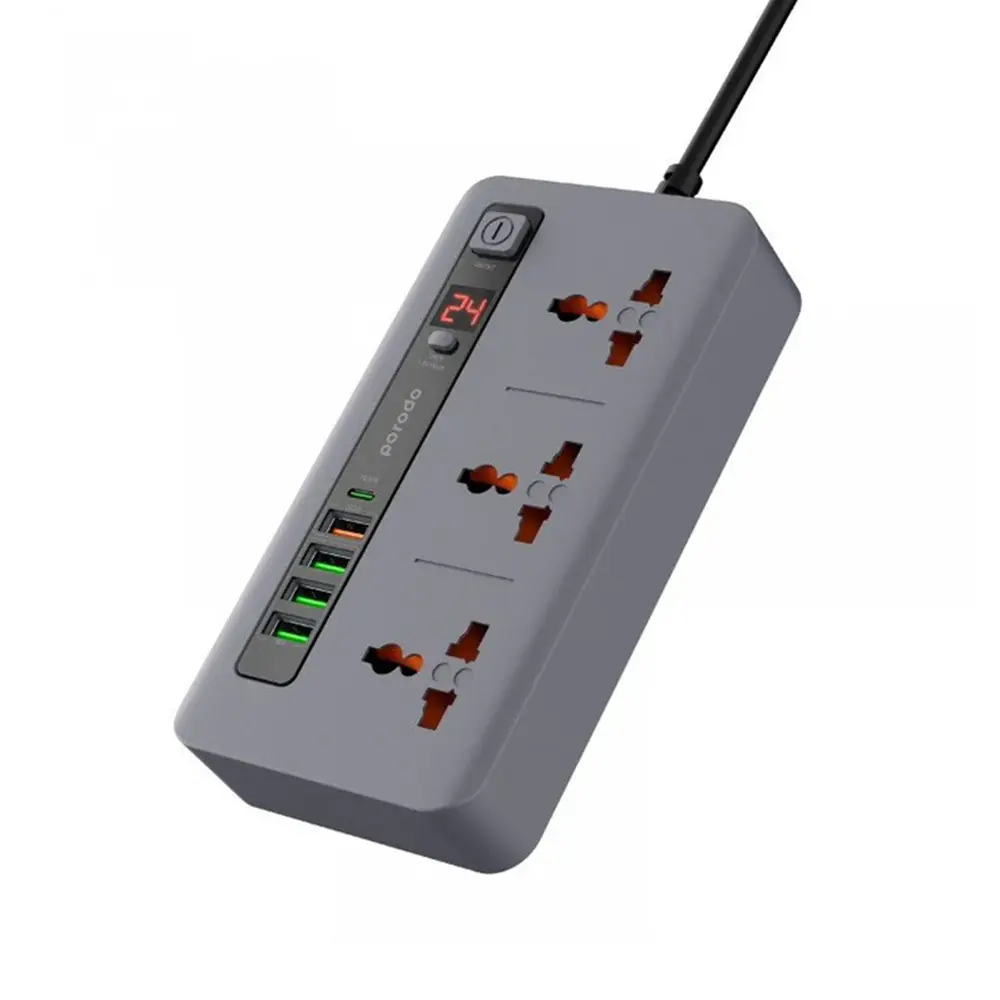 Porodo 3 AC 4 USB-A & USB-C PD 20W Multi-Port Super 