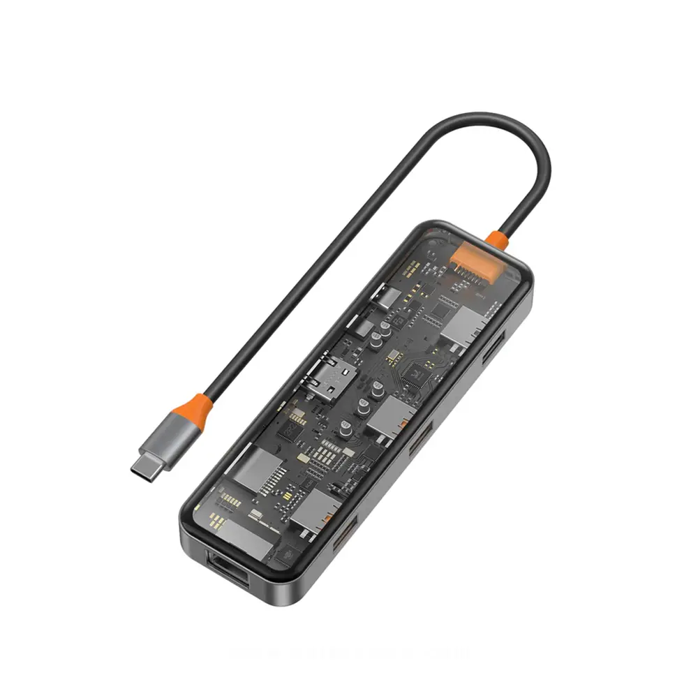 WIWU CYBER 8 IN 1 TRANSPARENT USB-C HUB