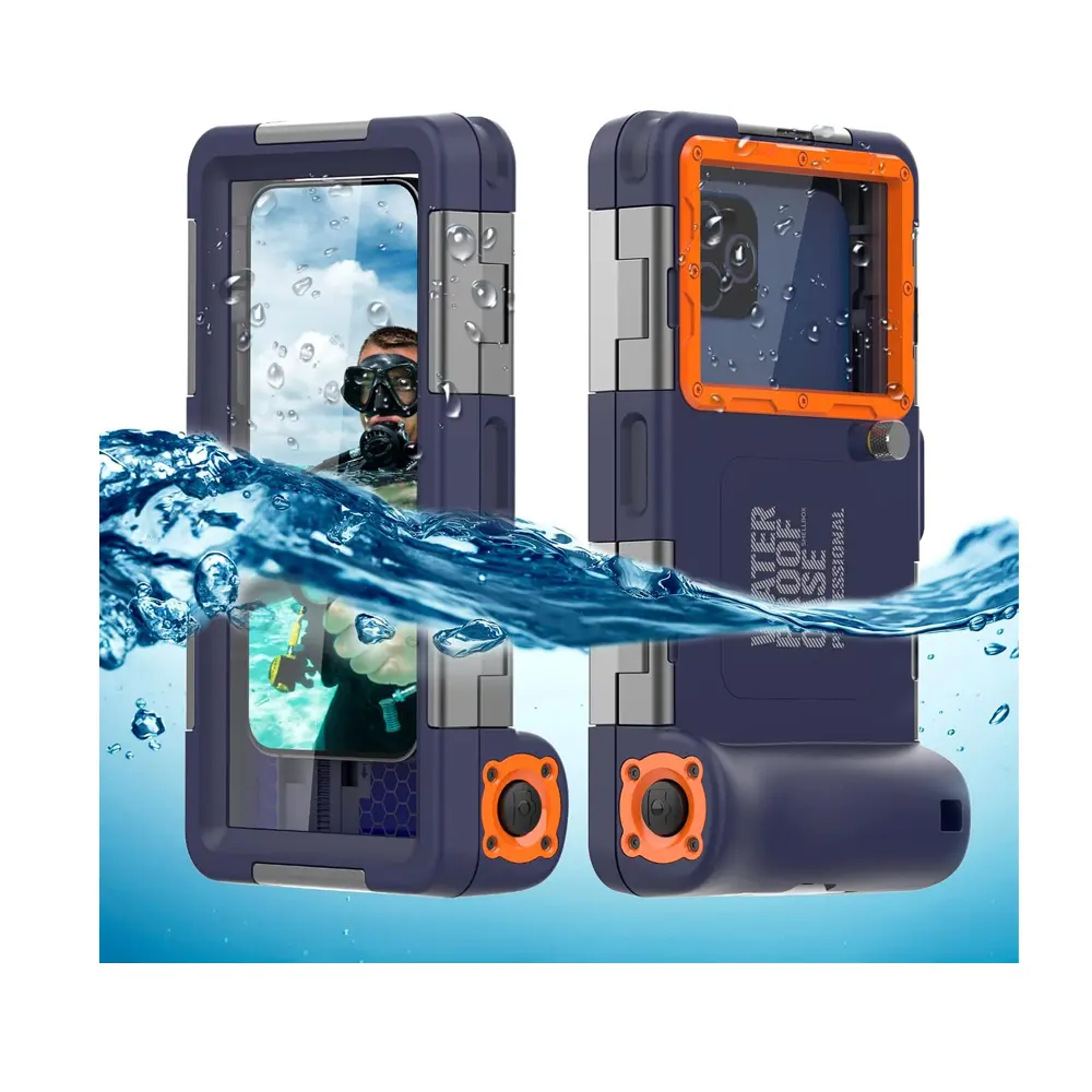 Shellbox Diving Case 2nd Gen – Waterproof Phone Case – Blue/Orange