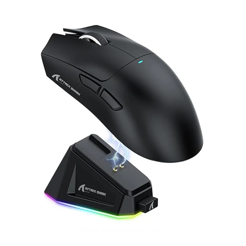 ATTACK SHARK X11 Wireless Gaming Mouse with Charging Dock (Black)