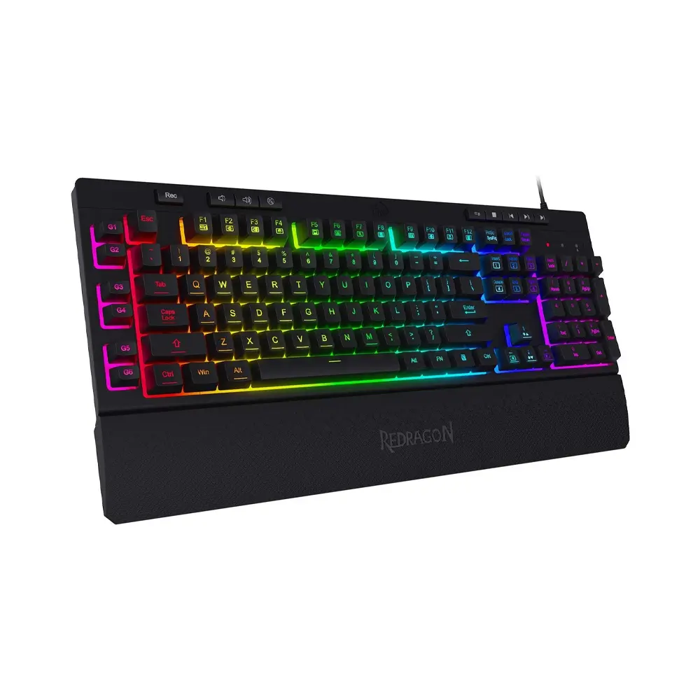 Redragon Shiva K512 White RGB Backlit Membrane Gaming Keyboard with Macro Keys and Multimedia Controls