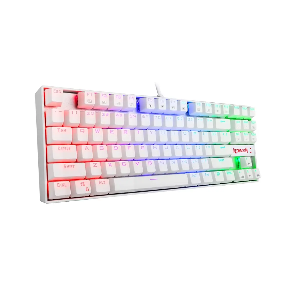 Redragon Kumara K552 RGB Blue Switch White Wired Mechanical Gaming Keyboard 