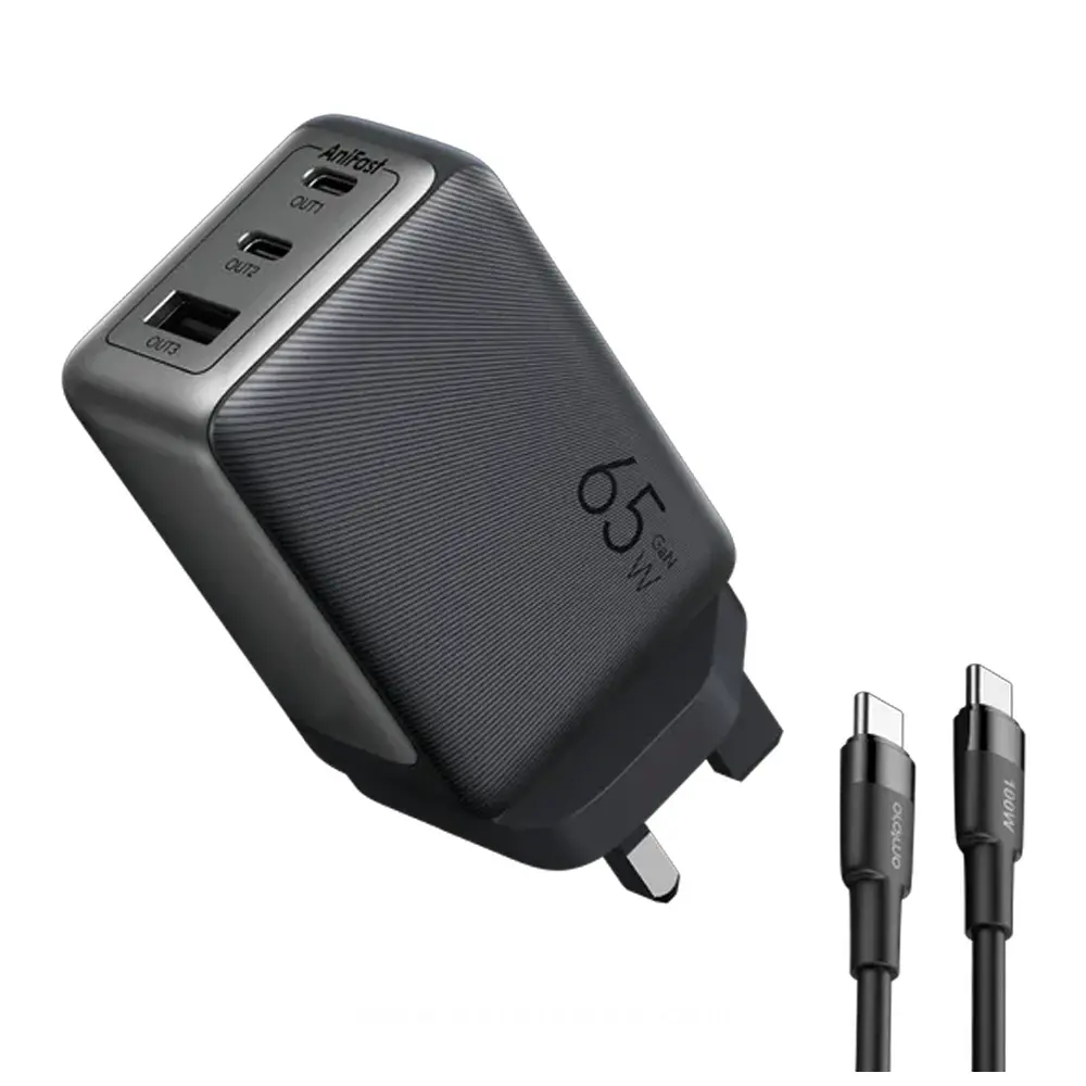 [OCW-7652U+116CC] Oraimo HyperGaN 65 65W GaN Wall Charger Kit with 100W CC Cable 