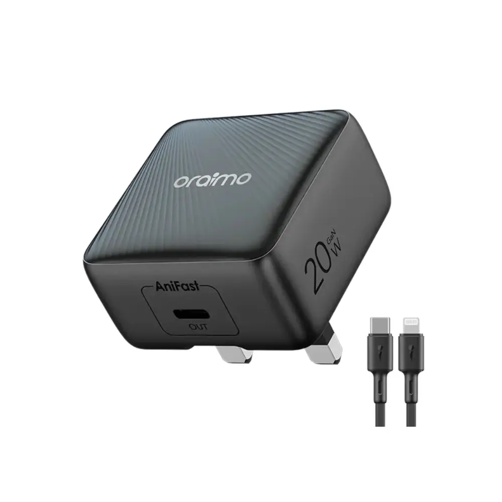 Oraimo Charger 20W  Gan Tech With L To C - OCW-5201U+CL55