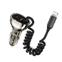 Wiwu Wi-QC019 Geek Series 90W Transparent Design Car Charger – Fast Charging with Type-C, Lightning, and USB-A Ports