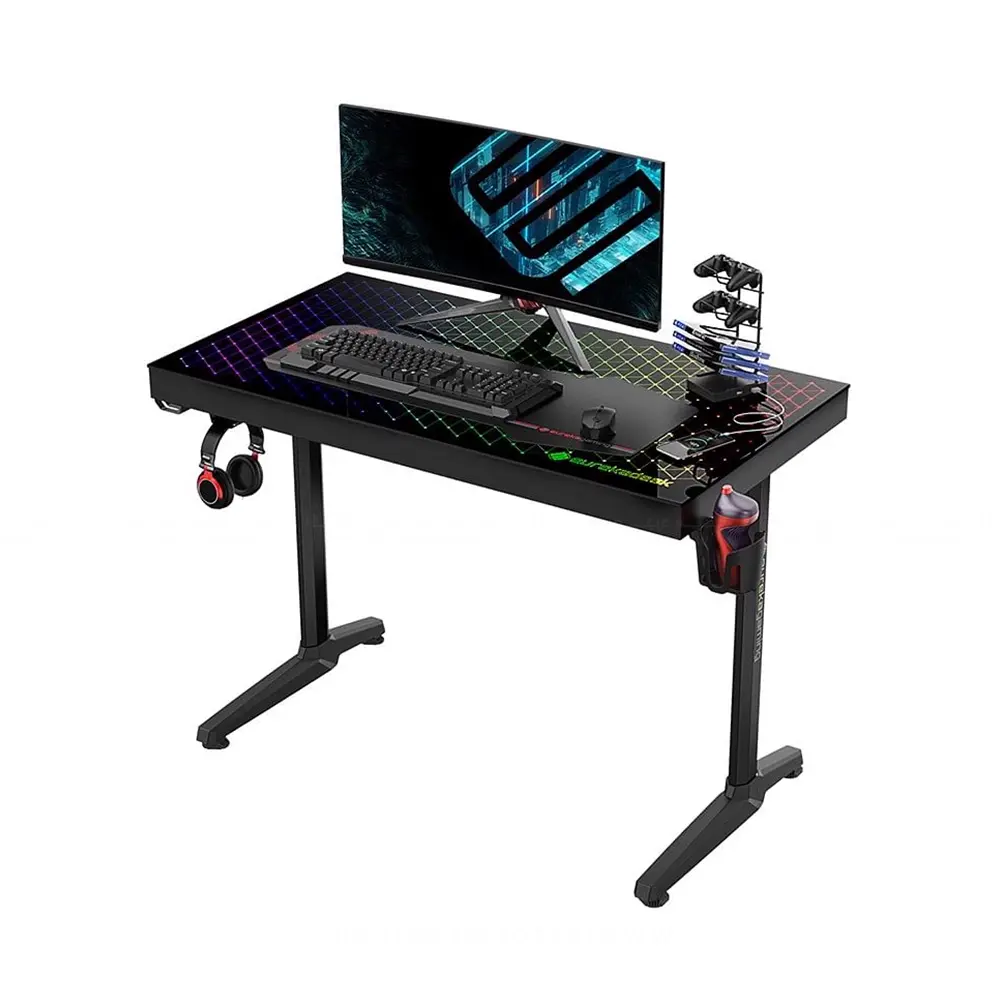 [040619] Eureka GTG-I43 Glass Gaming Desk – ERK-GTG-I43-V1