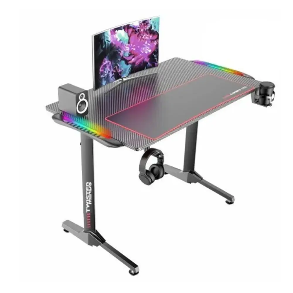TWISTED MINDS T Shaped RGB Gaming Desk Carbon Fiber - TM-T-1060-RGB