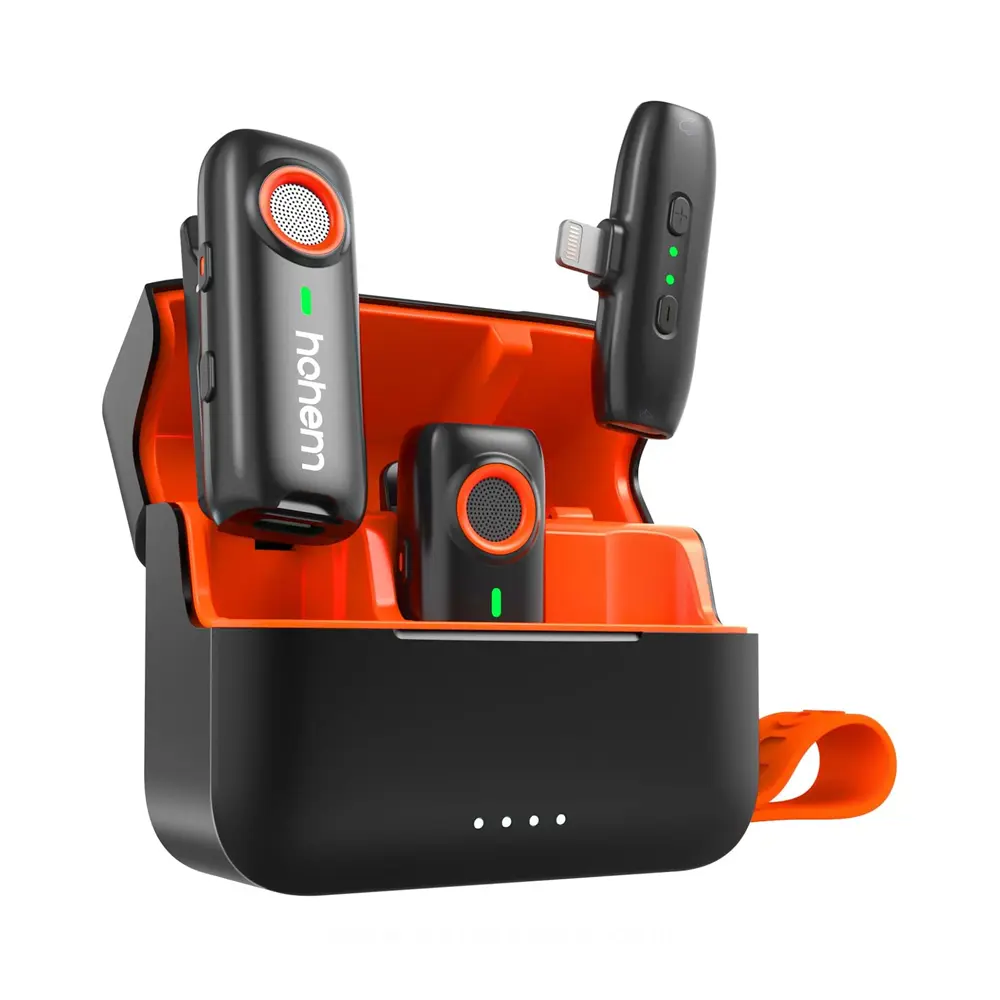 Hohem MIC-01 Wireless Lavalier Microphone (2 TX + 1 RX + Charging Case) USB-C Case