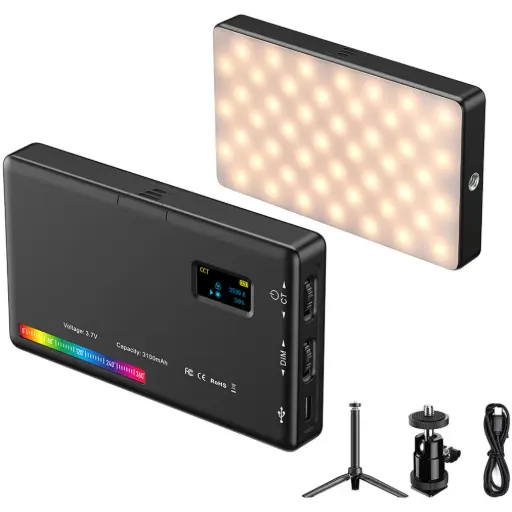 APEXEL FL07 RGB LED Light Panel Vlogging Kit