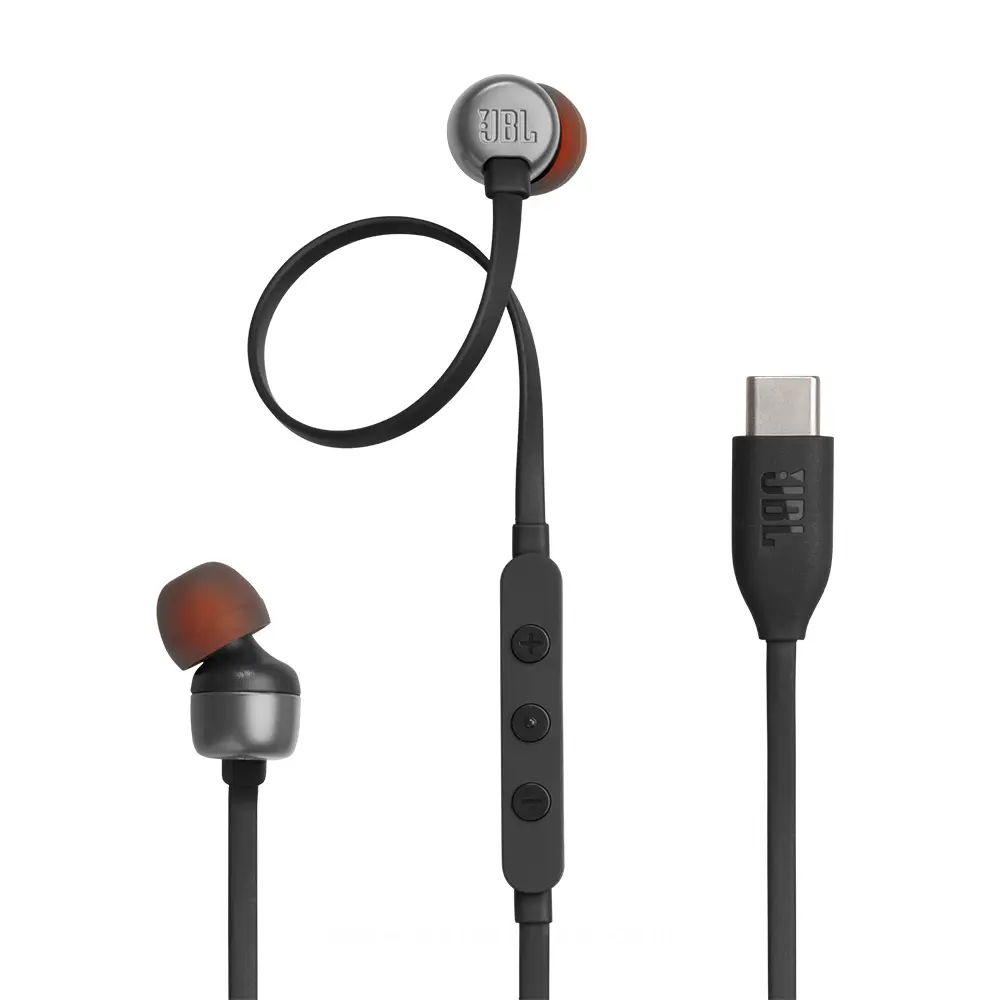JBL Tune 310C USB-C Wired in-Ear Headphones (Black)