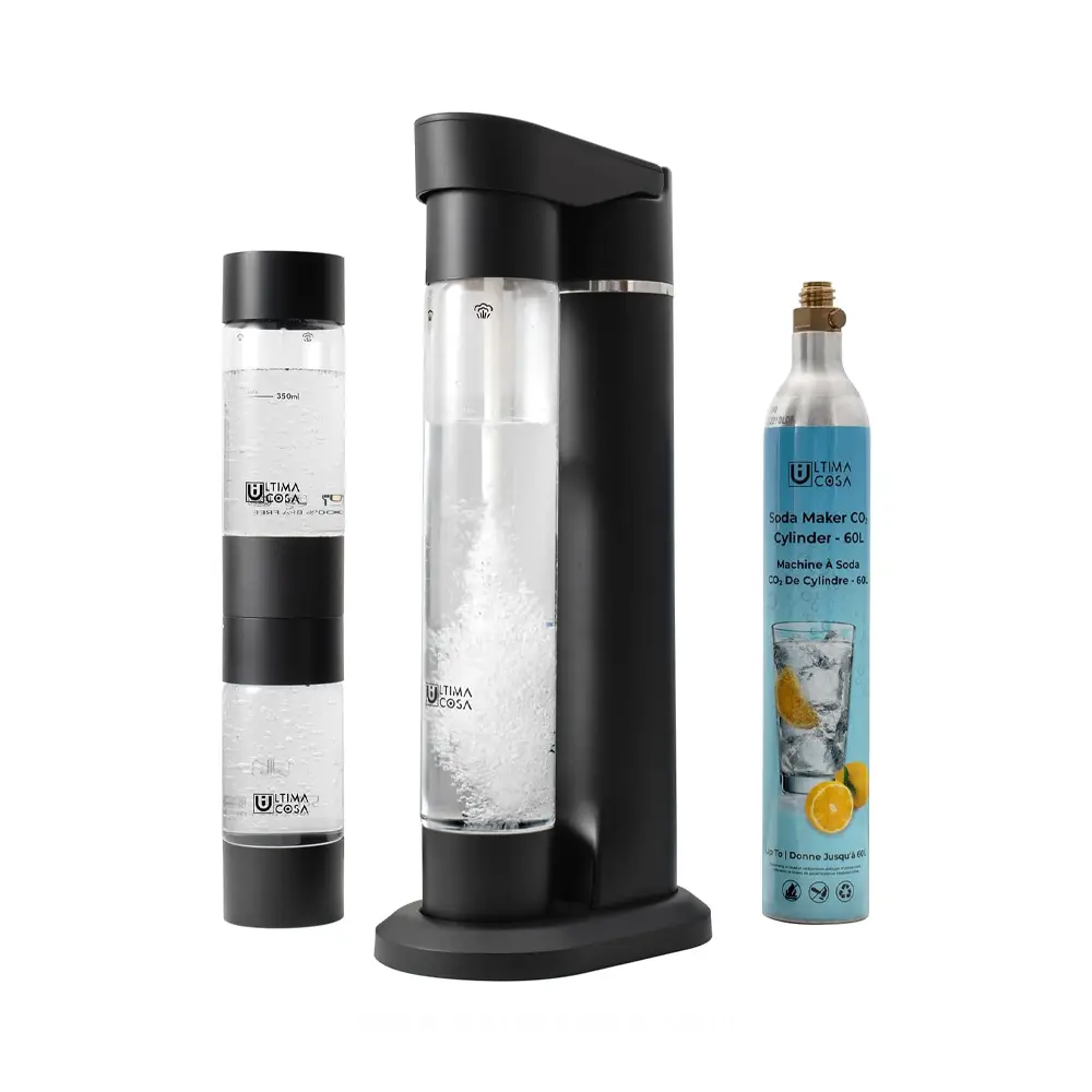 Ultima Cosa Home Fizzy Drink Bubbly Water Machine 1LBPA-free Reusable Bottle - Make Homemade Sparkle Water