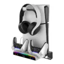iPega P5S011 Wall Mount Stand for PS5/PS5 Slim with Dual Charger Dock for PS5 Controller 