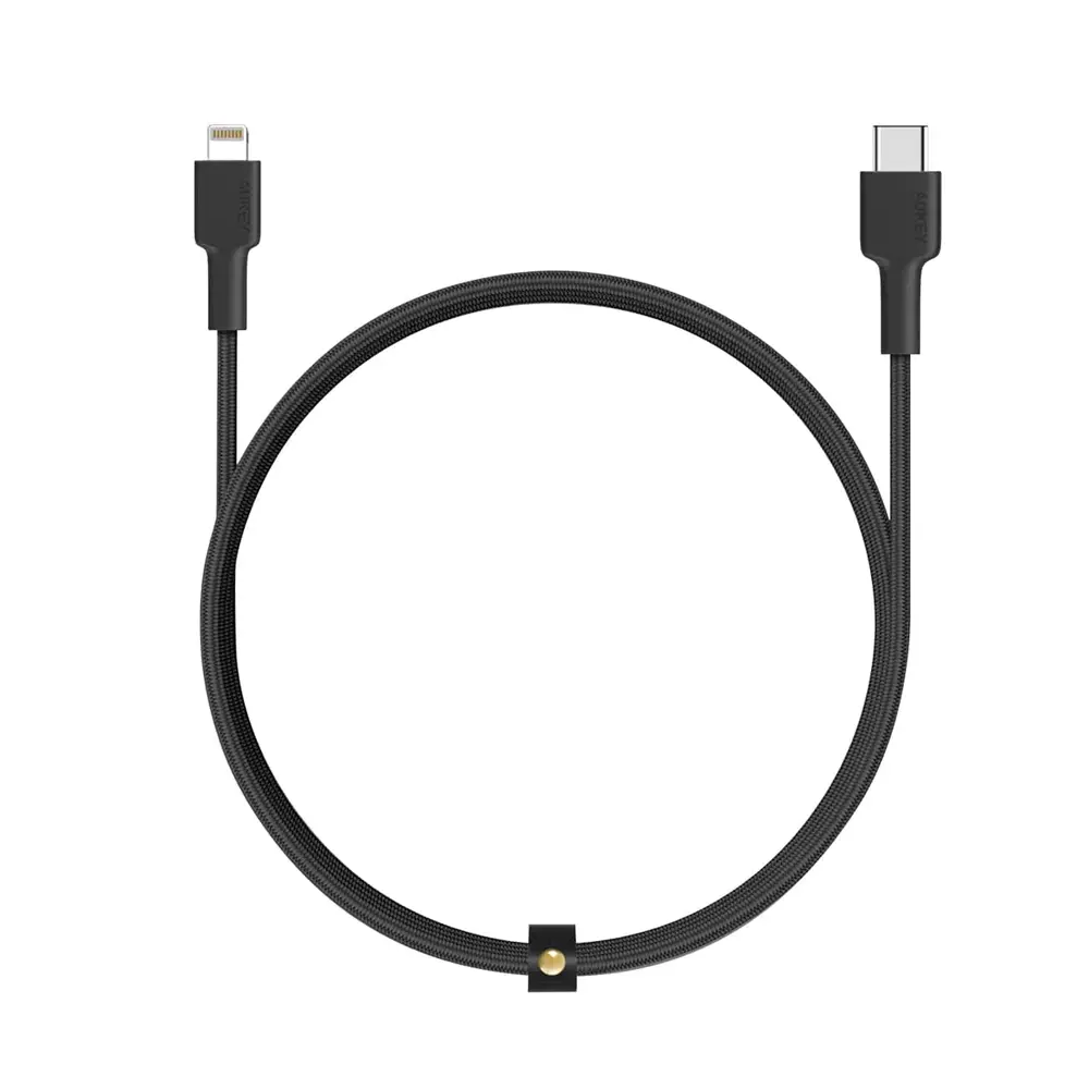 Aukey 1m Nylon Braided USB-C to Lightning Cable CB-NCL1 (Black)