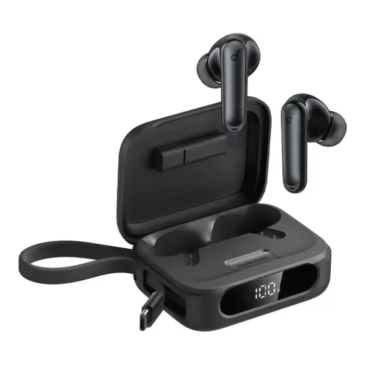 [A3937H11] Soundcore P41i Bluetooth Earphones with Built-in Charging Cable (Black)
