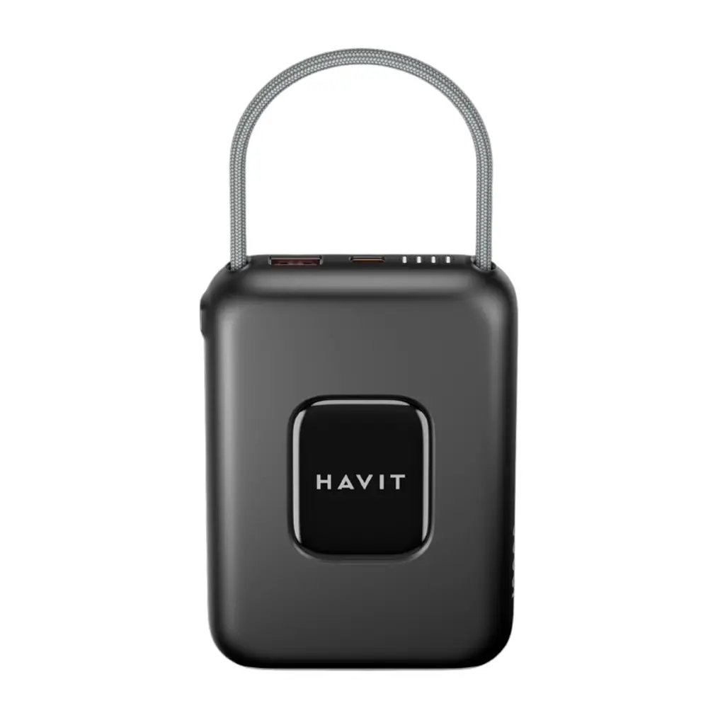 Havit PB32 - 10000mAh Power Bank + USB-C Cable 22.5 W - Black\Gray 