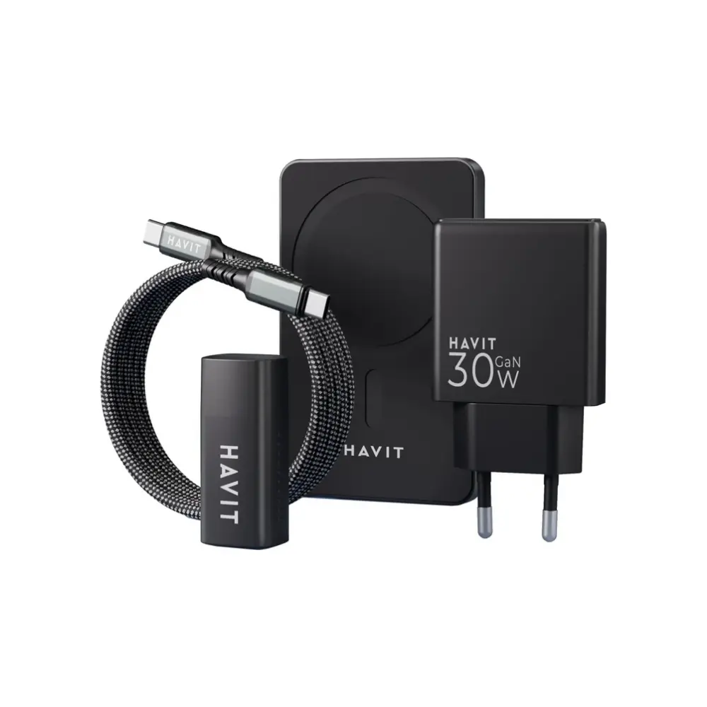 HAVIT 2024 GIFT KIT EU POWER BANK BLACK+GRAY