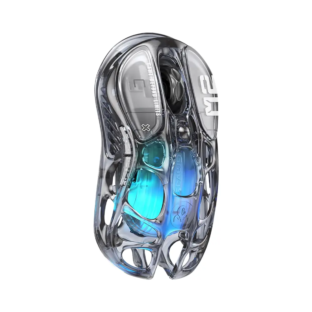 [GS M2_XTAL_BLK] GravaStar Mercury M2 Wireless Gaming Mouse - Transparent Black