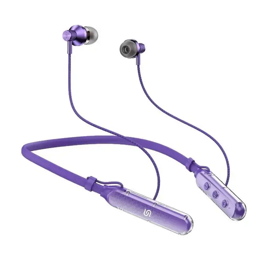 Porodo By Soundtec SV Pro Neckband Earphone ENC 5 Modes Voice Effects - Purple 