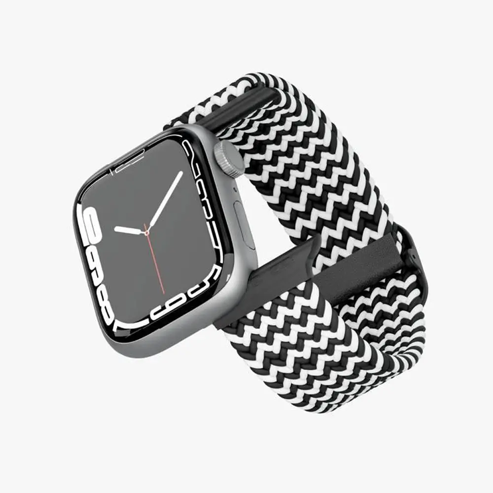 Levelo Crisben Watch Strap for Apple Watch 45/44/42mm - Black/White 