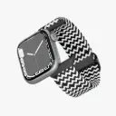 Levelo Crisben Watch Strap for Apple Watch 45/44/42mm - Black/White 