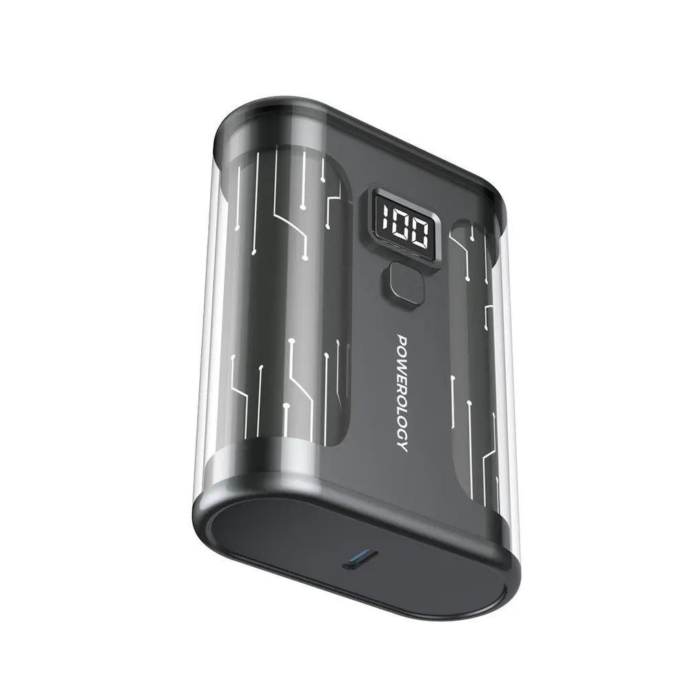 Powerology Crystalline Series Power bank 10000mAh PD 35W - Transparent/Grey 