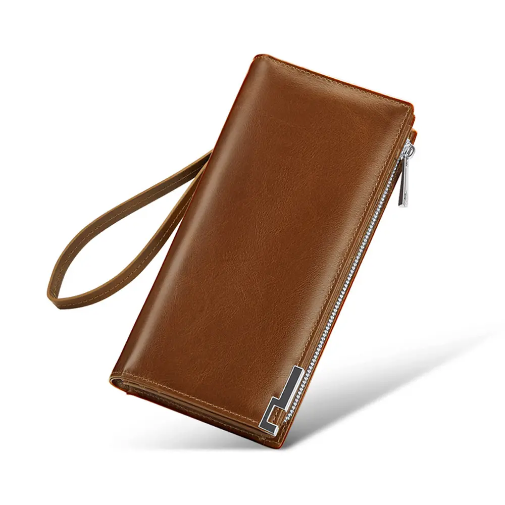  WilliamPOLO  Vintage Brown Cowhide Long Wallet