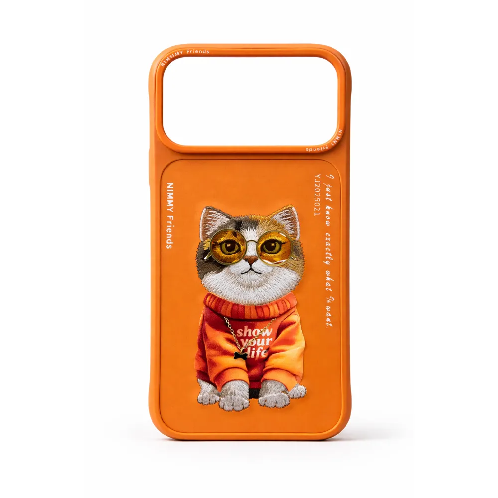 Nimmy Glasses Cool Cat Phone Case Cover iPhone 17 Pro Max - Orange
