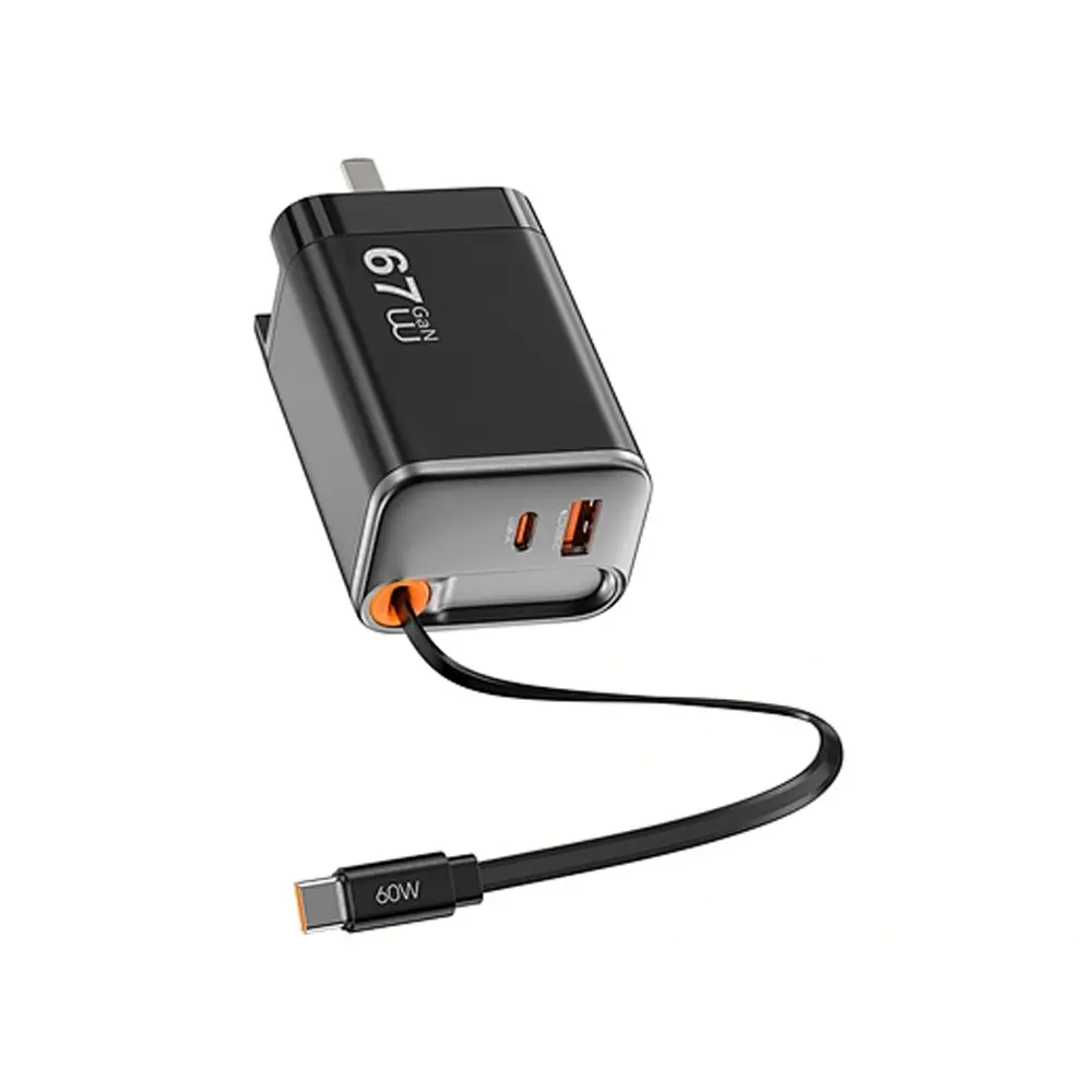 WiWU Helix Pro GaN 67W Retractable Cable Charger Wi-G027 