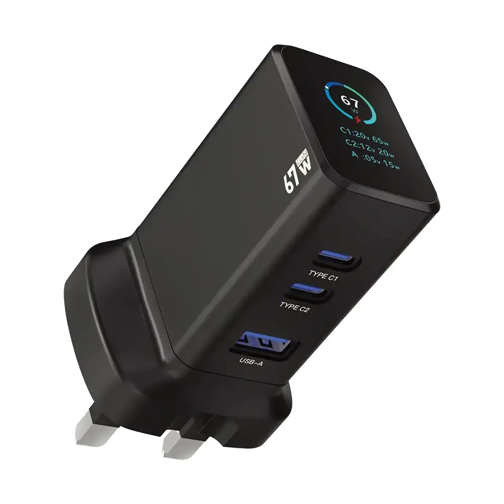 [PWC2417BK] Powerology GaNex 67W Multi-Port Adapter - Black